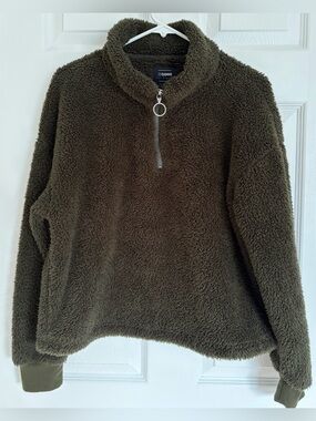 Ci Sono Cropped Soft Quarter Zip Sweater